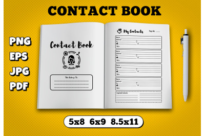 Contact book amazon kdp interior for kindle publisher