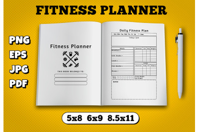 Fitness planner amazon kdp interior for kindle publisher