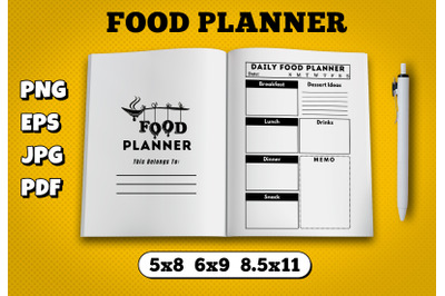 Food planner amazon kdp interior for kindle publisher