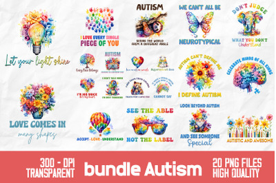 Autism Awareness Retro Bundle Design