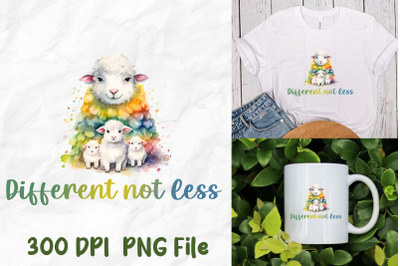 Different Not Less Autism Rainbow Sheep