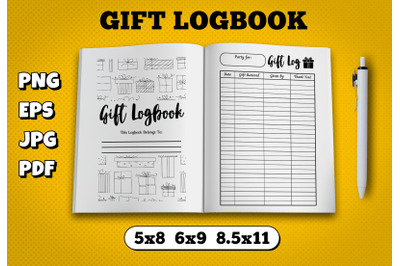 Gift log book amazon kdp interior for kindle publisher