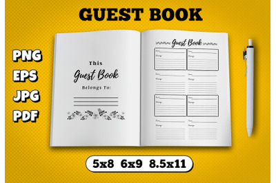 Guest book amazon kdp interior for kindle publisher