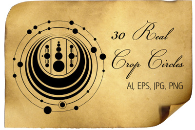 30 Real Crop Circles - AI, EPS, JPG, PNG