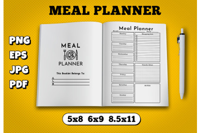 Meal planner amazon kdp interior for kindle publisher