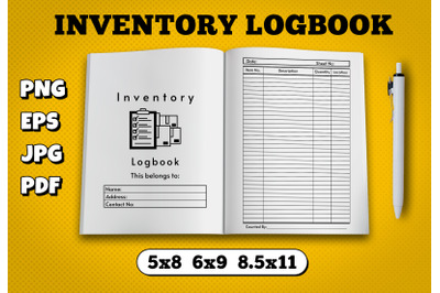 Inventory logbook amazon kdp interior for kindle publisher