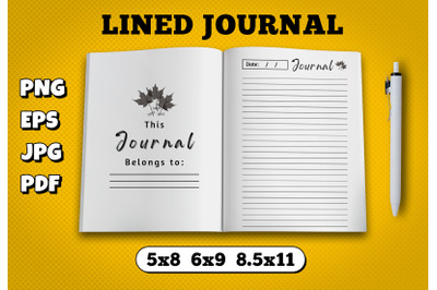 Lined journal amazon kdp interior for kindle publisher