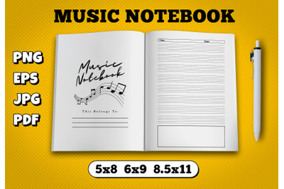 Music notebook amazon kdp interior for kindle publisher