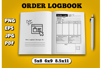 Order logbook amazon kdp interior for kindle publisher