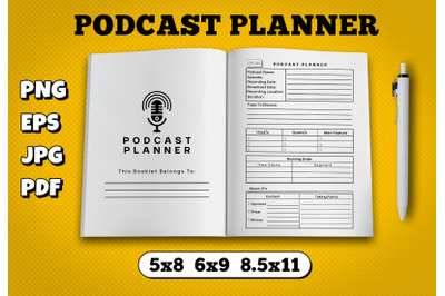 Podcast planner amazon kdp interior for kindle publisher