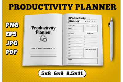 Productivity planner amazon kdp interior for kindle publisher