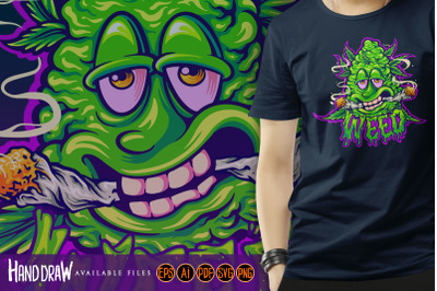 Giggle greens funny weed bud monster