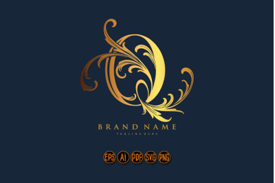 Personalize style luxury monogram Q initial logo