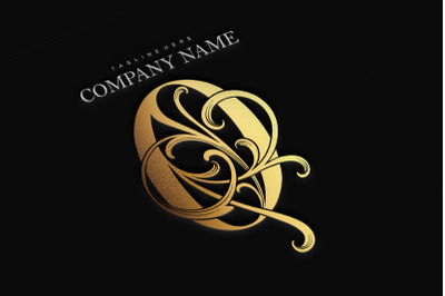 Opulence flourish gold floral O letter monogram logo