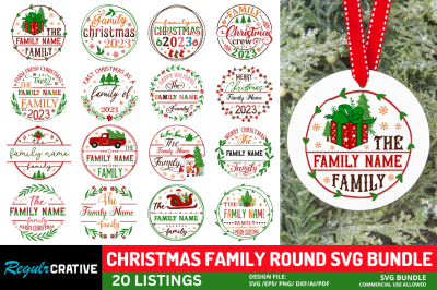 Christmas Family Round Svg Bundle