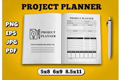 Project planner amazon kdp interior for kindle publisher