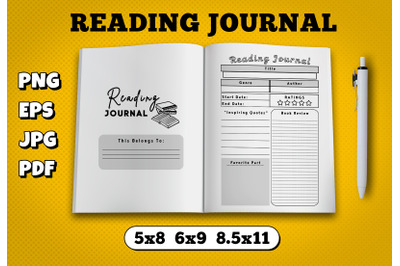 Reading journal amazon kdp interior for kindle publisher