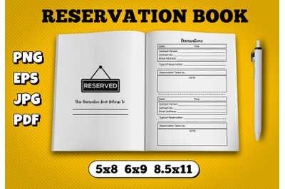 Reservation book amazon kdp interior for kindle publisher