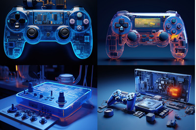 3D Realistic Game Console, Videogame Joystick or Gamepad