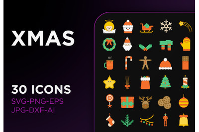 Christmas icon pack xmas sign art collection