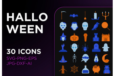 Halloween icon pack horror sign art collection