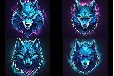 Wolf esport mascot logo, Fox gaming logo with best quality