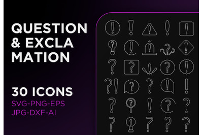Question &amp; exclamation icon pack sign art collection