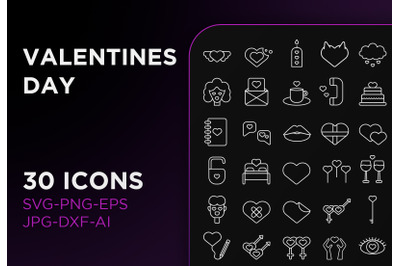 Valentines day icon pack sign art collection