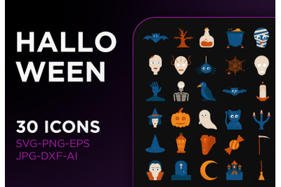 Halloween icon pack sign art collection