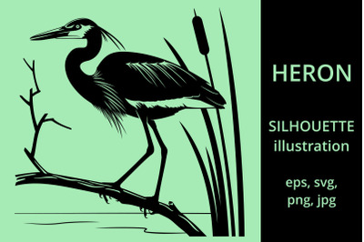 Heron Silhouette Illustration