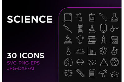 Science icon pack lab sign art collection