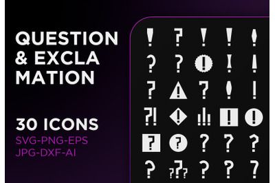 Question &amp; exclamation mark icon pack sign art collection