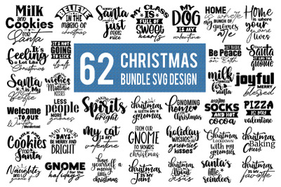 62 Christmas SVG Bundle, Winter SVG Bundle, Holiday SVG