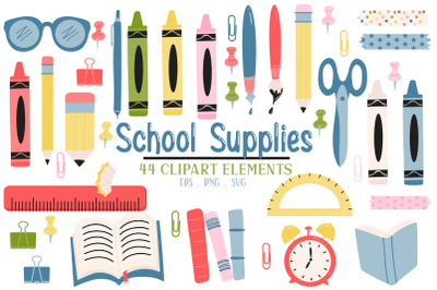 School Supplies Clipart svg | Classroom svg clipart | School svg | Tea