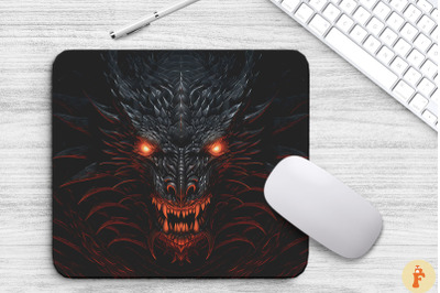 Fantasy Black Dragon Mouse Pad