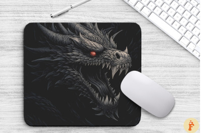 Mystery Black Dragon Mouse Pad