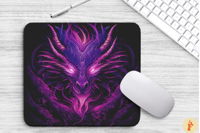 Gothic Dragon In Purple Flames