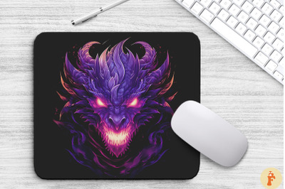 Gothic Dragon In Purple Flames