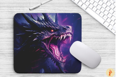 Black Dragon With Purple Skin Mouse Pad