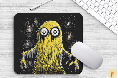 Sketchy Doodle Ghost Monster Mouse Pad