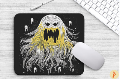 Sketchy Doodle Ghost Monster Mouse Pad