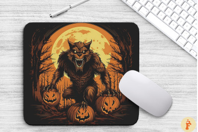 Howling Pumpkin Werewolf In Forest