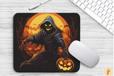 Pumpkin Ghost Collecting Souls Mouse Pad