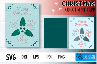 Christmas Cricut Joy Card SVG |Paper Cut SVG | Christmas SVG Design