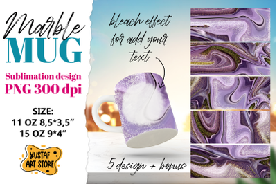 Violet marble sublimation mug wrap 5 design and bonus