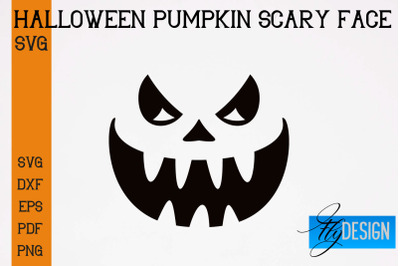 Halloween Pumpkin Scary Face SVG | Halloween SVG Design | Pumpkin Scar