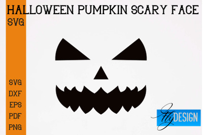 Halloween Pumpkin Scary Face SVG | Halloween SVG Design | Pumpkin Scar