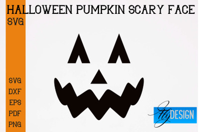 Halloween Pumpkin Scary Face SVG | Halloween SVG Design | Pumpkin Scar