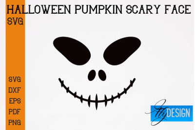 Halloween Pumpkin Scary Face SVG | Halloween SVG Design | Pumpkin Scar