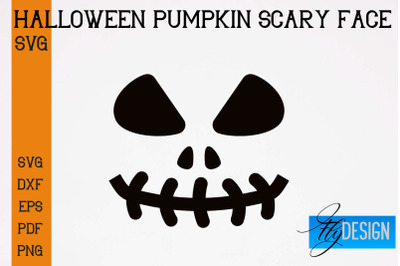 Halloween Pumpkin Scary Face SVG | Halloween SVG Design | Pumpkin Scar